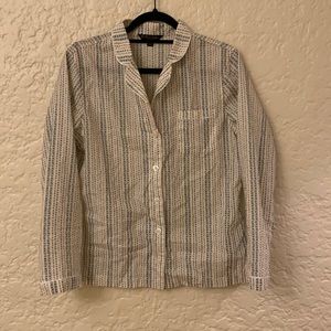 Brooks Brothers floral pinstripe Poplin cotton two piece pajama set